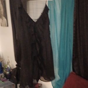 Med lace up front mini deep ruffled cut front and back dress